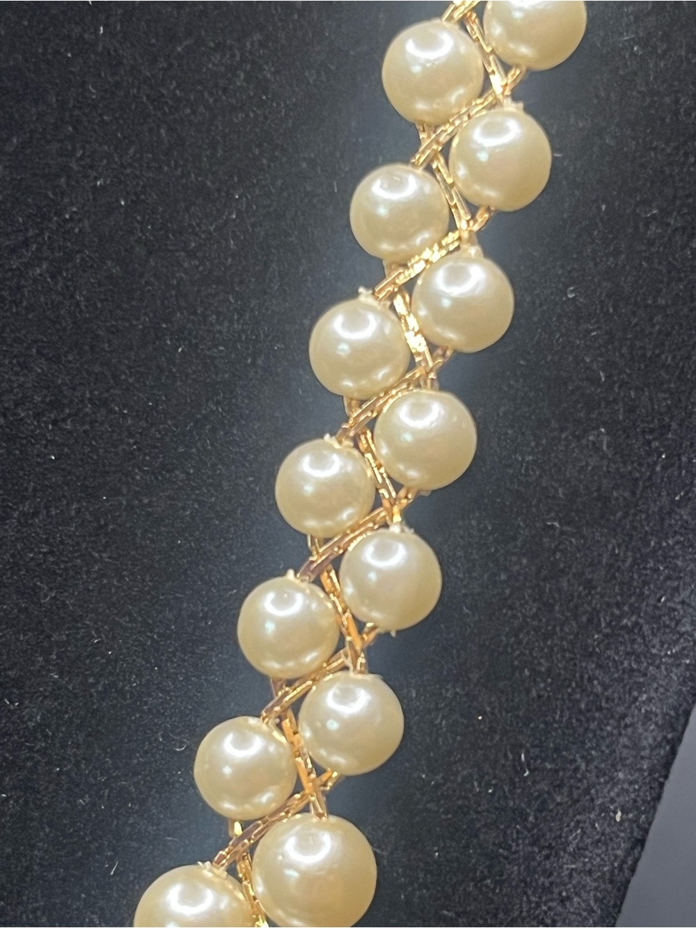 Vintage Napier Faux Pearl Woven Statement Necklace. - Picture 5 of 9